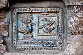 Bagan Myanmar. Dhammayazika pagoda, glazed Jataka plaques. 